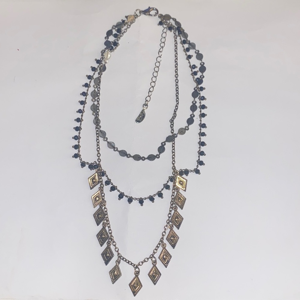 Free people mixed metal layered necklace